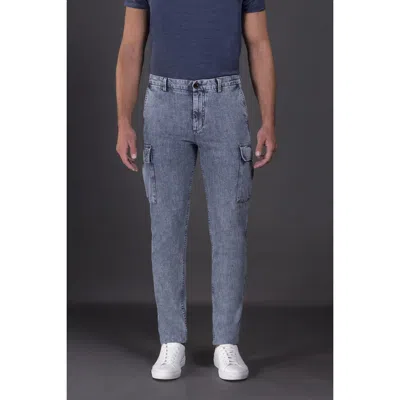 Moorer Men's Light Blue Cargo Trousers In ["blue"]