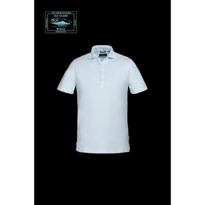 Moorer Men's Light Blue Polo Sweater