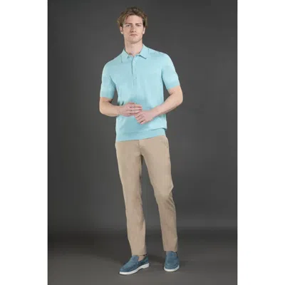 Moorer Men's Light Blue Short Sleeve Sweater