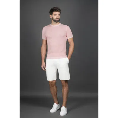 Moorer Men's Light Pink Short Sleeve Sweater