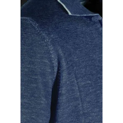 Moorer Men's Navy Knit Crewneck Sweater In Blue