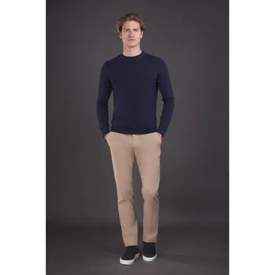 Moorer Men's Navy Slim Fit Sweater In Blue