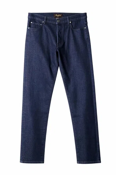 Moorer Men's Printed Straight Trouser In Denim In Multi