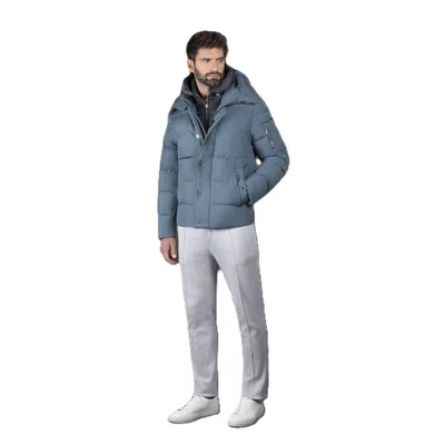 Moorer Men's Turquoise Quilted Puffer Jacket In ["blue","green"]
