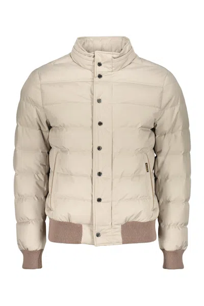Moorer Button-embellishment Padded Jacket In Neutral