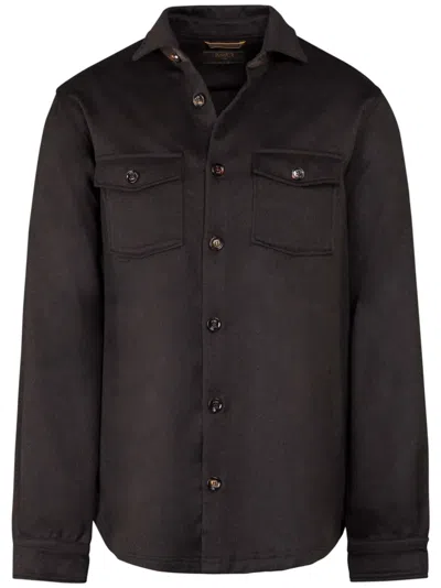 Moorer Meyber-bab Overshirt In Brown