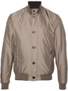 Moorer Bernie Bomber Jacket Front Pockets In Brown