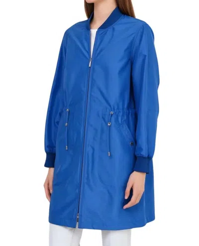 Moorer Mid Length Coat In Light Denim In Blue