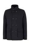 Moorer Bas Turandot 2 Petti Interno Fantasia Coats Blue In Dark Blu
