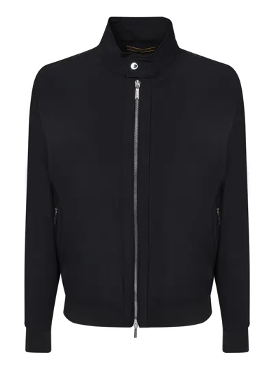Moorer Midnight Blue Nylon Blend Albert Jacket In Darkblu