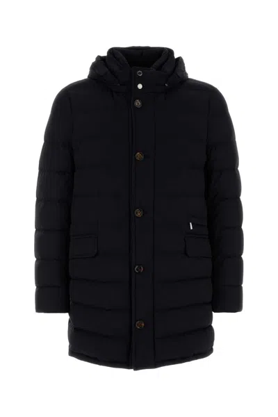 MOORER MIDNIGHT BLUE NYLON BLEND CALANDRI DOWN JACKET