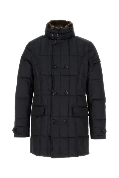 MOORER MIDNIGHT BLUE POLYESTER MORRIS JACKET