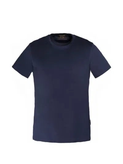 Moorer Mike-jcl Round-neck Short-sleeve T-shirt In Blue