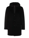 Moorer Mitchel Detachable-hood Coat In Dark Blue