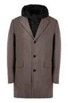 Moorer Mitchel Padded Wool-blend Coat In Taupe