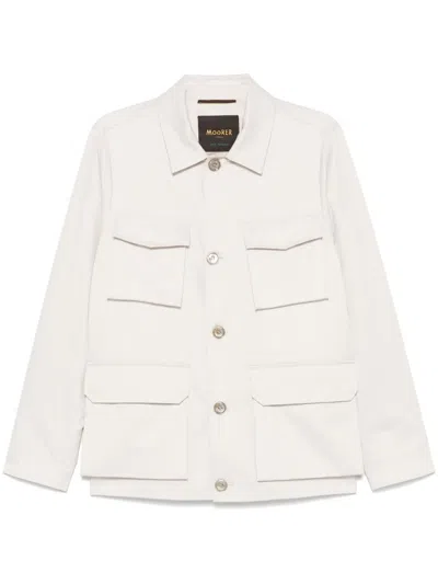 Moorer Mitia Shirt Jacket In Neutrals