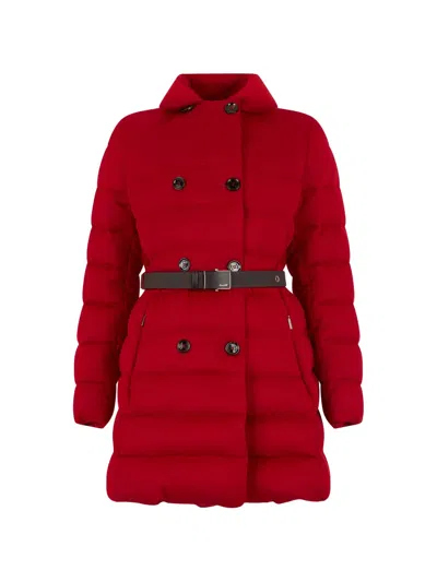 Moorer Mitria-ilw Belted Double-breasted Coat In Purple