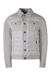 Moorer Mondor Added Denim Jacket In Ecru