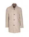 Moorer Tailored Short Jacket Side Pockets In Neutral