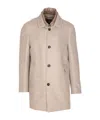 Moorer Tailored Short Jacket Side Pockets In Neutral
