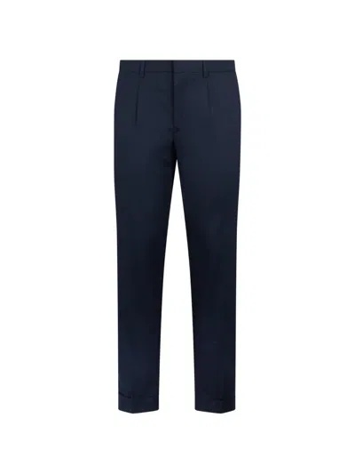 Moorer Montale Pleated Cuffed Trousers In Blue