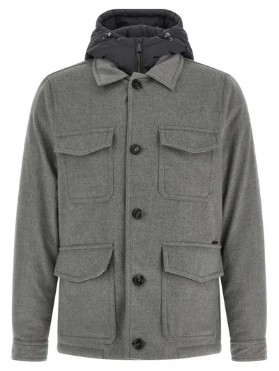 Moorer Wool And Cashmere Blend Jacket In Gray