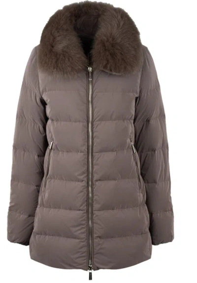 Moorer Cacao Polyamide Jacket In Brown