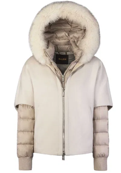 Moorer Marble Polyamide Jacket In Neutral