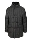 Moorer Morris-km 2 Petti Trapuntato Nylon Collo Pelliccia Coats Grey In Black