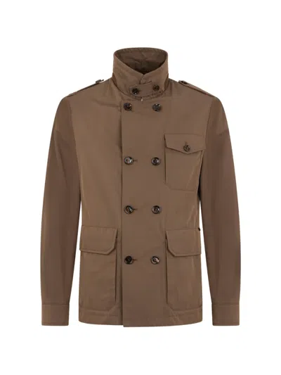 Moorer Multi-pocket Jacket In Brown