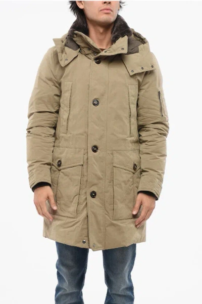 Moorer Multipocketed Ted Parka Jacket With Down Padding And Fur Col