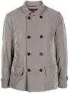 Moorer Nabucco Jacket Double-breasted High Collar In Beige