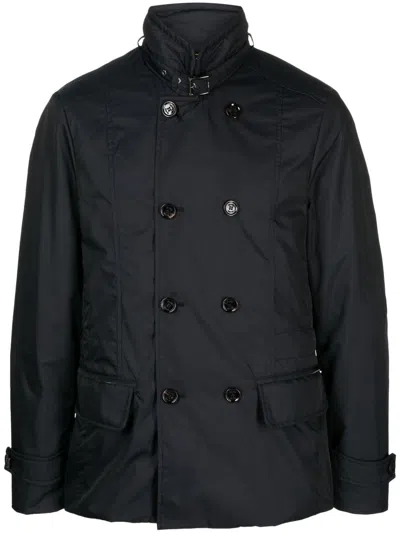 Moorer Nabucco-km Double-breasted Coat In Blau