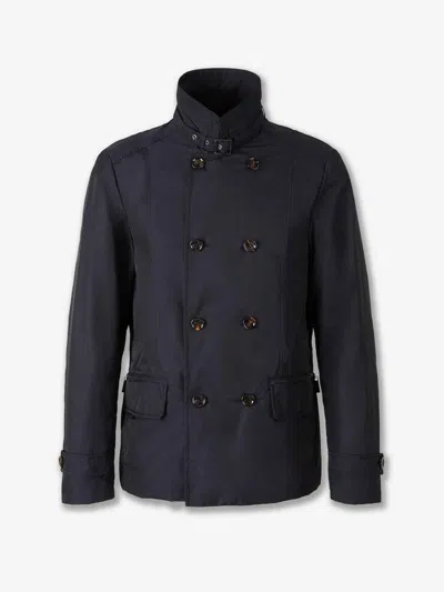 Moorer Nabucco-km Double Breasted Jacket In Blue