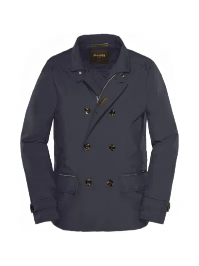 Moorer Nabucco-km Double-breasted Jacket In Blue