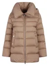 Moorer Natalia Hooded Quilted Jacket In Neutral