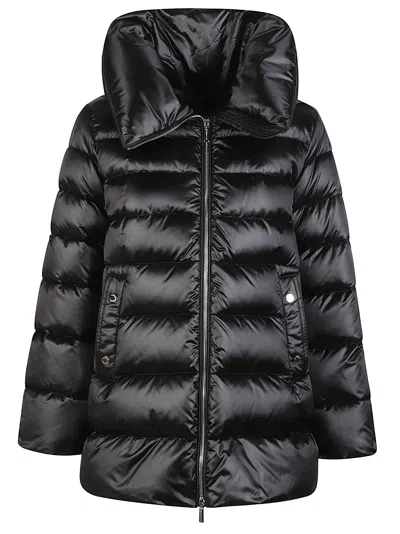 Moorer Natalia-hc Shiny Quilted Down Jacket In Black