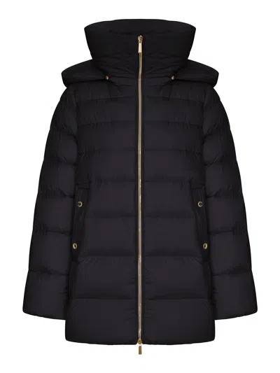 Moorer Natalia-s3 Bomber Jacket With Hood In Black