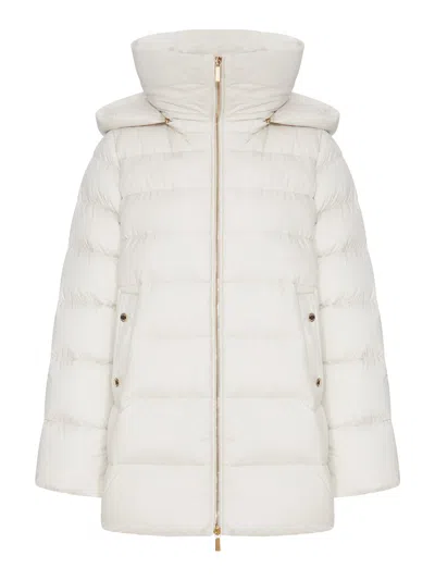 Moorer Natalia-s3 Bomber Jacket With Hood In White