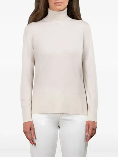 Moorer Nataly Roll-neck Sweater In White