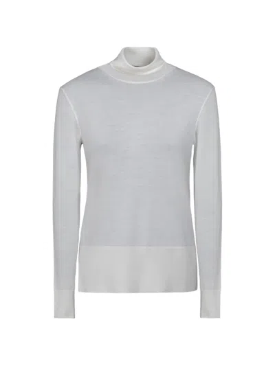 Moorer Nataly Turtleneck Top In White