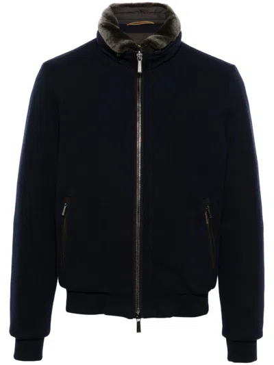MOORER NAVY BLUE BELLATI JACKET