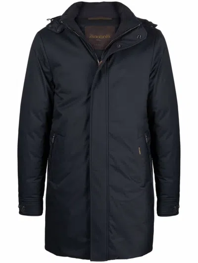 MOORER NAVY-BLUE DOWN-FEATHER PARKA WITH CLASSIC HOOD