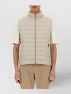 Moorer Quilted High Collar Sleeveless Jacket With Pockets