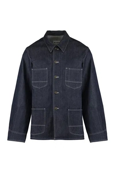 Moorer Neil Overshirt In Denim In Blue