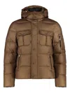 Moorer Nevio Hooded Down Jacket In Brown