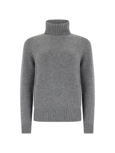 Moorer Nimraw-s3 Roll-neck Ribbed-trim Sweater In Gray