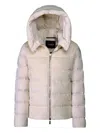 Moorer Nitya-lvo Hooded Corduroy Jacket In White