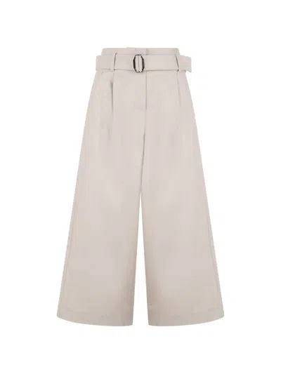 Moorer Noaswo Belted Palazzo Pants In Gray