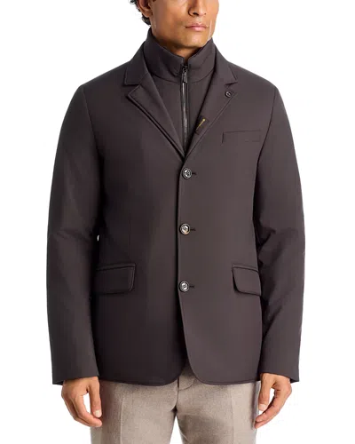 Moorer Nobile Removable Bib Insert Jacket In Gray
